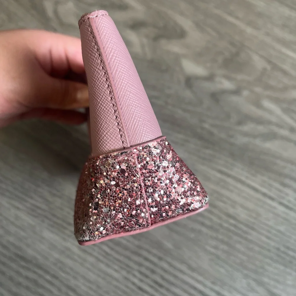 Kate Spade Greta Court Shiloh Glitter Cosmetic Travel Makeup Bag Pink - Picture 7 of 14